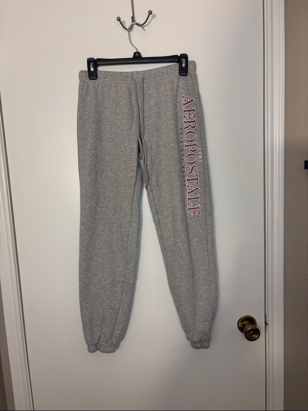 Aeropostale Gray Sweat Joggers with Pink Logo